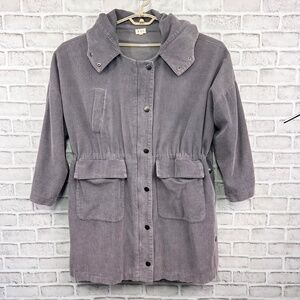 NWOT |•POL•| Oversized Lavender Corduroy Jacket Hooded Drawstring